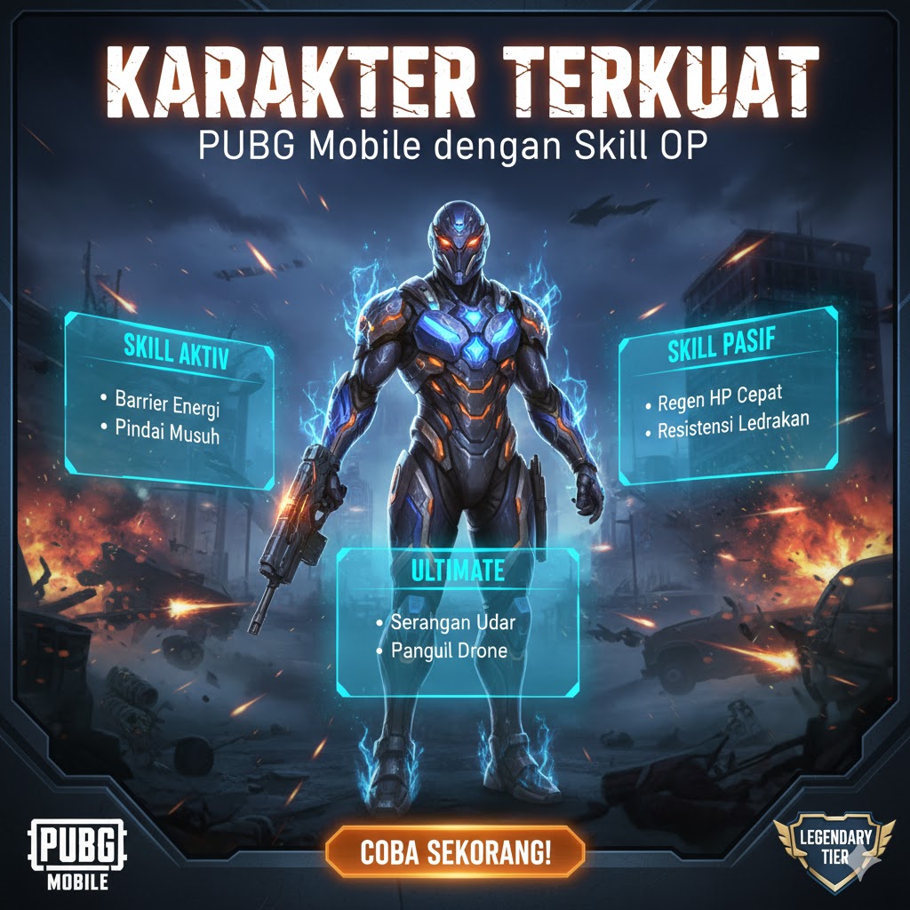 Karakter Terkuat PUBG Mobile dengan Skill OP