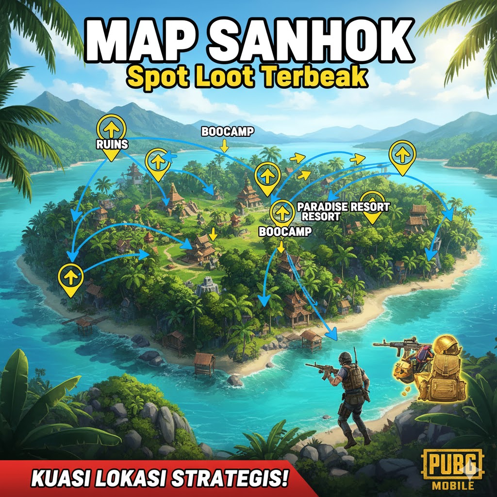 Map Sanhok PUBG Mobile 2025: Spot Loot Terbaik untuk Booyah