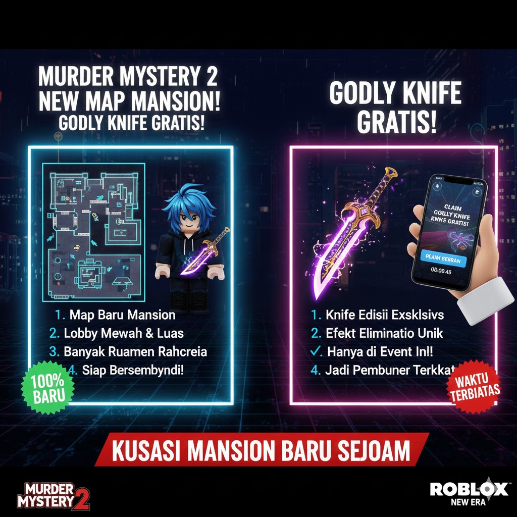 Murder Mystery 2 New Map Mansion + Godly Knife Gratis!
