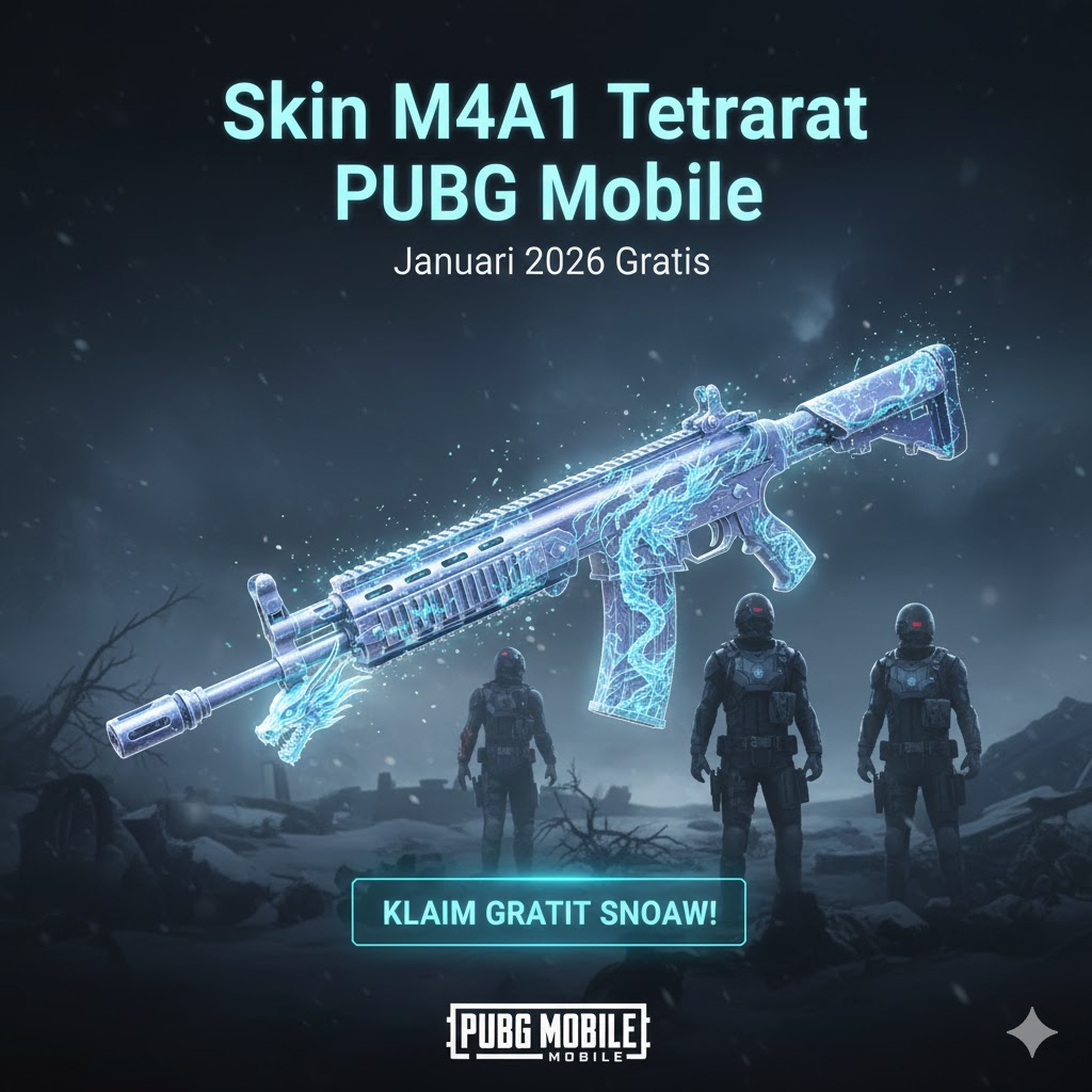Skin M4A1 Terbaru PUBG Mobile Januari 2026 Gratis - Mystic Frost Dragon Evo!