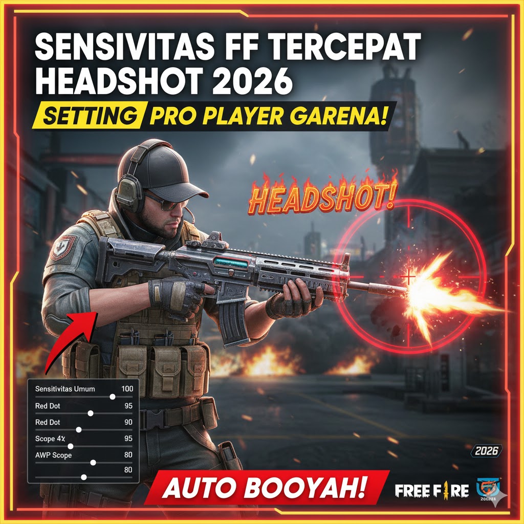 Sensivitas FF Tercepat Headshot 2026: Setting Pro Player Garena!