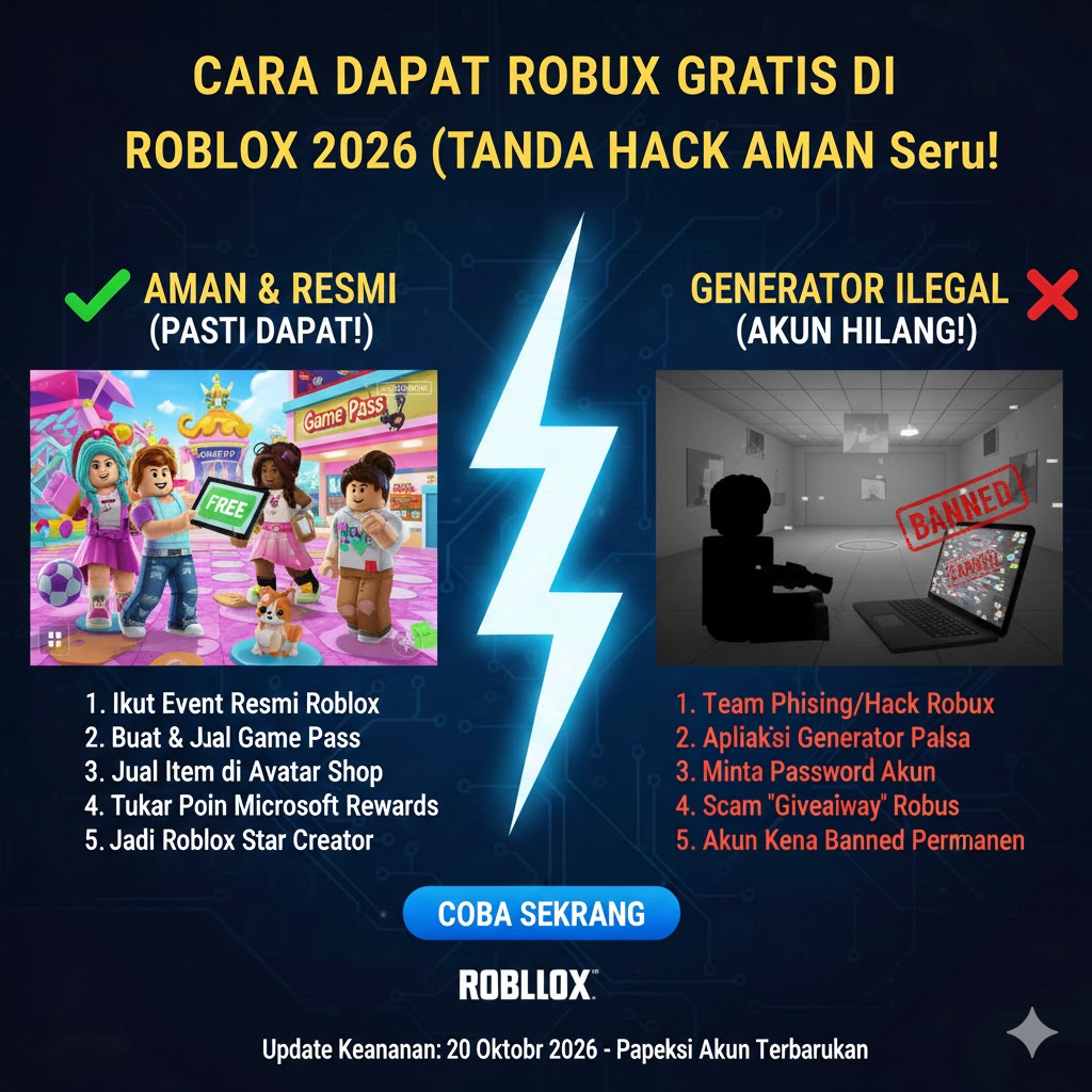 Cara Dapat Robux Gratis di Roblox 2026 (Tanpa Hack Aman)!
