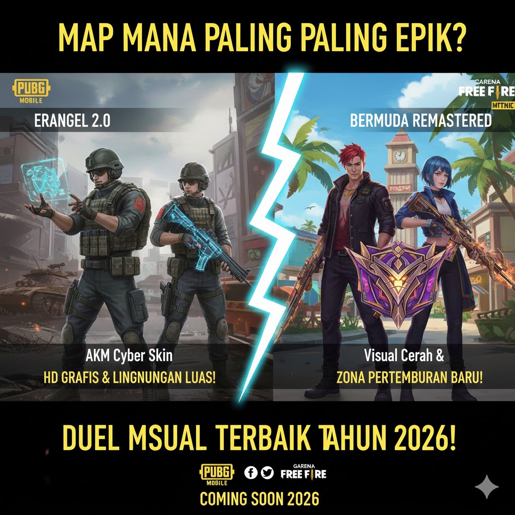 Free Fire Max Bermuda Remastered vs PUBG Erangel 2.0: Map Mana Paling Epik?