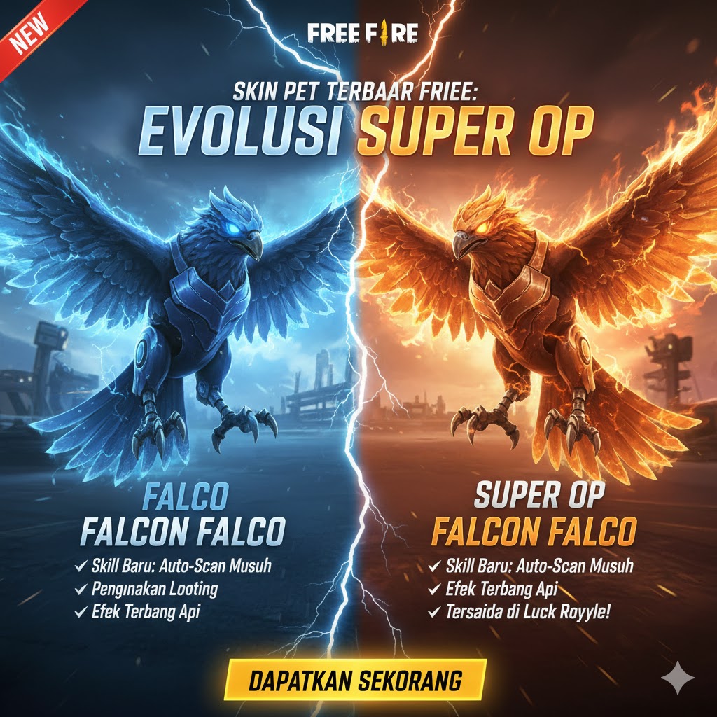 Skin Pet Terbaru Free Fire: Falcon Falco Evolusi Super OP!