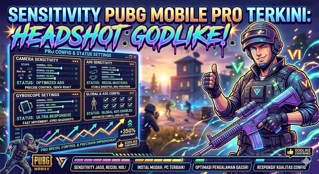 Sensitivity PUBG Mobile Pro Terkini: Headshot Godlike!